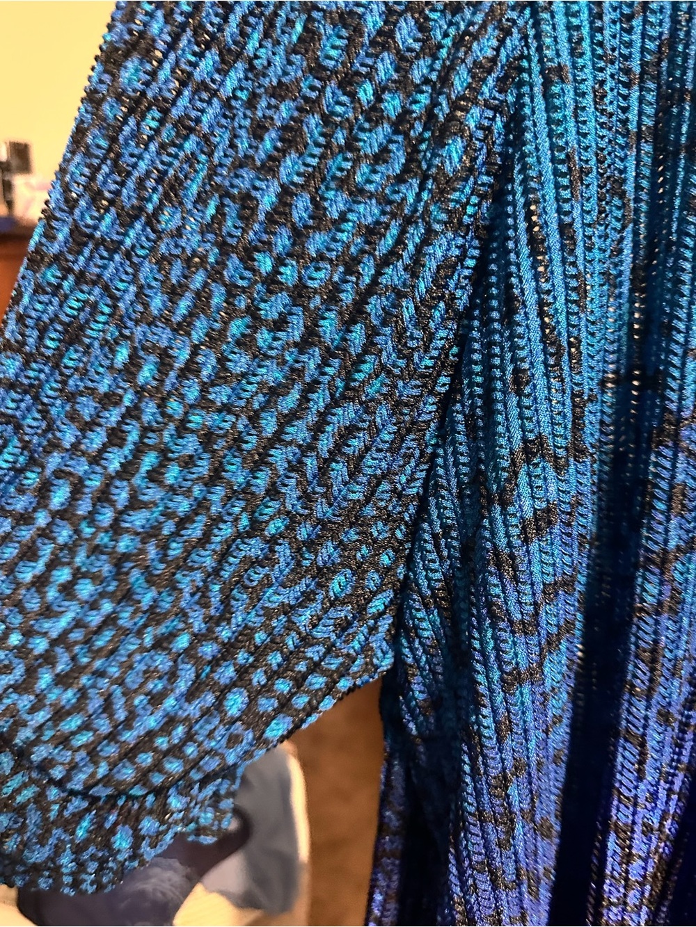 Catherines 4X Blue Black Ombre Open Front Textured Knit Cardigan NWT Plus Size - Picture 5 of 6